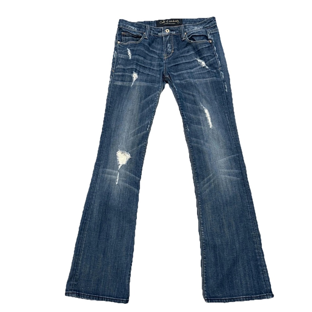 Cult Of Individuality Jeans Womens 29 Blue Distressed denim western hipster
